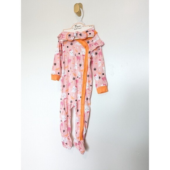 Modern Kids Halloween Sleepwear Set 24 Months Pink Ghosts - Picture 2 of 9